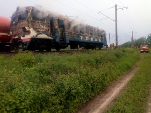 На Кіровоградщині горів вагон електропотягу