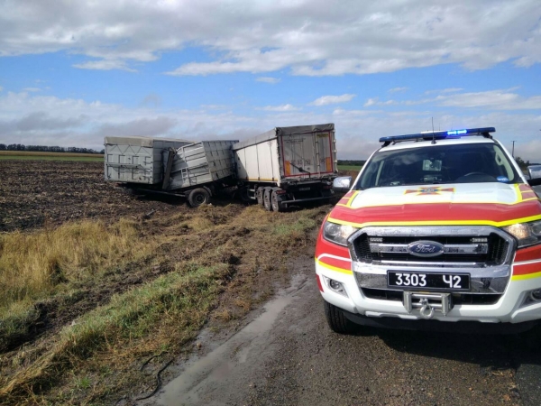 На Кіровоградщині одразу три вантажівки потрапили в ДТП